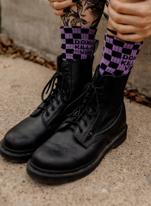 Pyknic - Donut Kill My Vibe Comfy Crew Socks - Bawston & Tucker - 