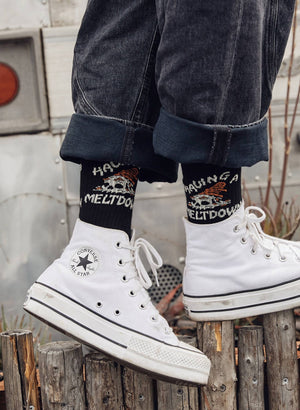Pyknic - Having a Meltdown Vintage - Style Crew Socks - Bawston & Tucker - 