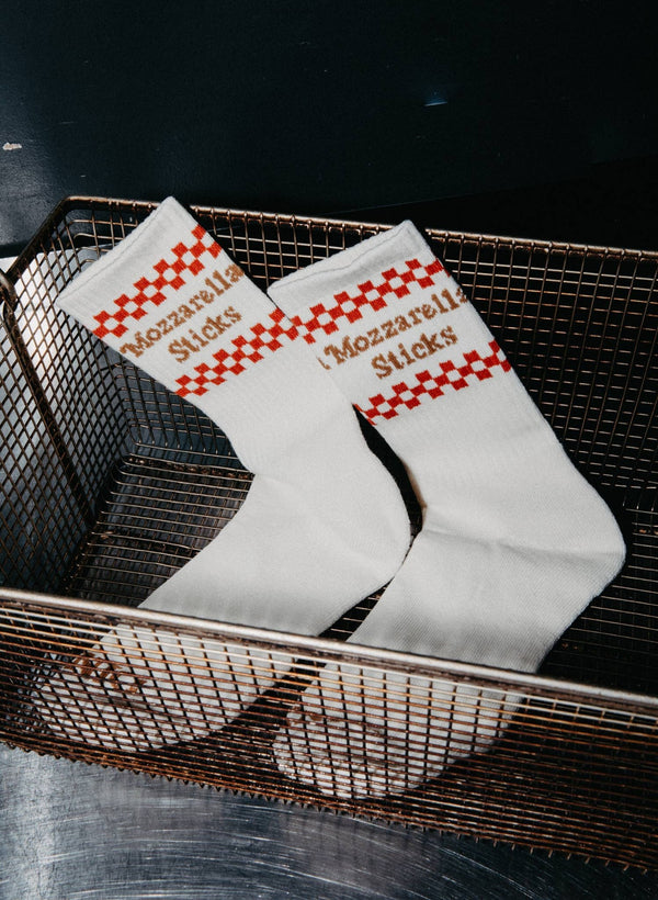 Pyknic - Mozzarella Sticks Socks Fun Comfy Crew Socks - Bawston & Tucker - 
