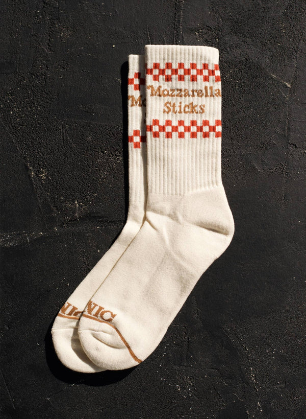Pyknic - Mozzarella Sticks Socks Fun Comfy Crew Socks - Bawston & Tucker - 
