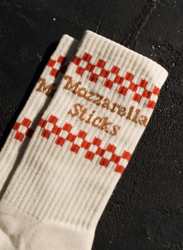 Pyknic - Mozzarella Sticks Socks Fun Comfy Crew Socks - Bawston & Tucker - 