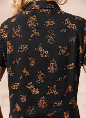 Pyknic - Spicy Noods Casual Button Down Shirt UNISEX - Bawston & Tucker -