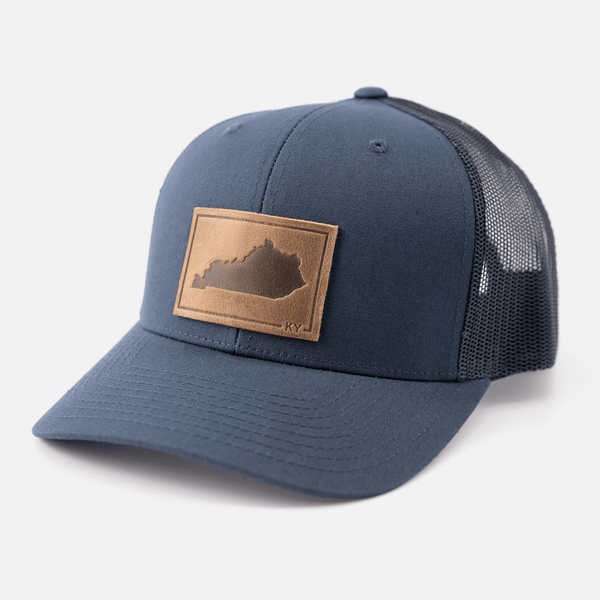 Range Leather Co. - Kentucky Silhouette Hat | Leather Patch Trucker Hat - Bawston & Tucker - 