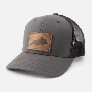 Range Leather Co. - Kentucky Silhouette Hat | Leather Patch Trucker Hat - Bawston & Tucker - 