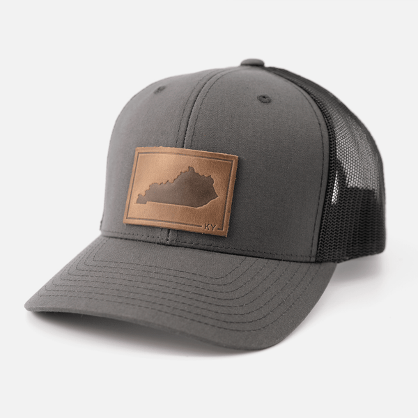 Range Leather Co. - Kentucky Silhouette Hat | Leather Patch Trucker Hat - Bawston & Tucker - 