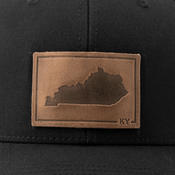 Range Leather Co. - Kentucky Silhouette Hat | Leather Patch Trucker Hat - Bawston & Tucker - 