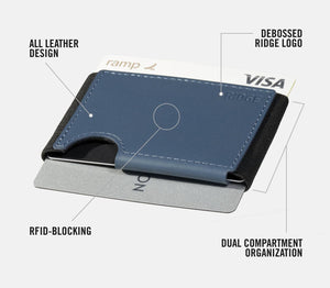 Ridge Wallet - Ridge Biflex - Cobalt Blue Leather - Bawston & Tucker - 