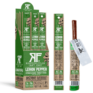 Righteous Felon Craft Jerky - Righteous Felon Lemon Pepper Turkey Stick 1oz - Bawston & Tucker - 
