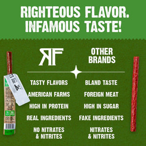 Righteous Felon Craft Jerky - Righteous Felon Lemon Pepper Turkey Stick 1oz - Bawston & Tucker - 