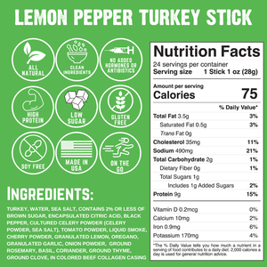 Righteous Felon Craft Jerky - Righteous Felon Lemon Pepper Turkey Stick 1oz - Bawston & Tucker - 