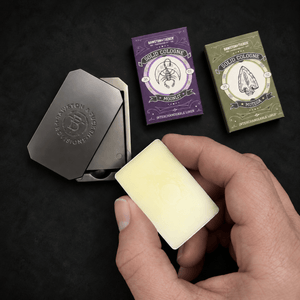 Solid Cologne Starter Kit for Men – 2 Scents + Refillable Metal Case - Bawston & Tucker - Solid Cologne