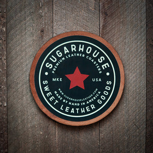 Sugarhouse Leather - American Flag Leather Coaster - Bawston & Tucker - 