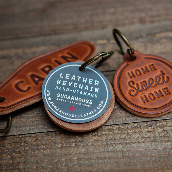 Sugarhouse Leather - Kentucky Silhouette Leather Keychain Circle - Bawston & Tucker - 