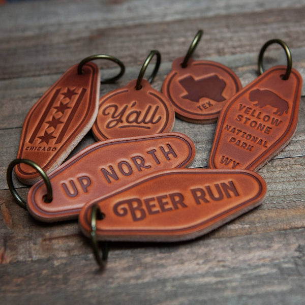 Sugarhouse Leather - Kentucky Silhouette Leather Keychain Circle - Bawston & Tucker - 