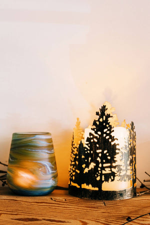 Ten Thousand Villages - Forest Shimmer Candleholder (MD) - Bawston & Tucker - 