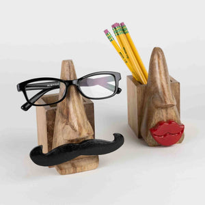 Ten Thousand Villages - Mustache Eyeglass & Pencil Holder * - Bawston & Tucker - 