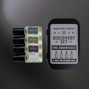 The Essentials Discovery Sampler Set - Cologne Samples for Men 4 pack - Bawston & Tucker - Cologne