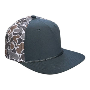 The Park Wholesale - Blank Rope Hats Camo 5-Panel Snapback - Bawston & Tucker -