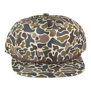 The Park Wholesale - Blank Rope Hats Camo 5-Panel Snapback - Bawston & Tucker -