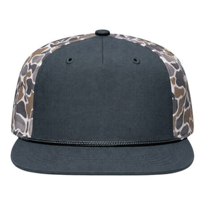 The Park Wholesale - Blank Rope Hats Camo 5-Panel Snapback - Bawston & Tucker -