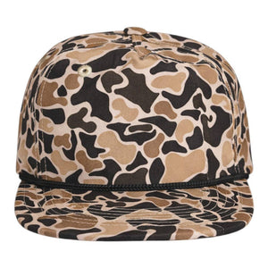 The Park Wholesale - Blank Rope Hats Camo 5-Panel Snapback - Bawston & Tucker -