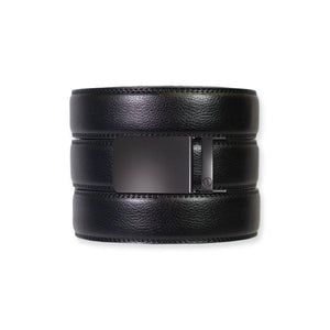 Tough Apparel - Black Leather Ratchet Belt & Buckle Set - Bawston & Tucker - 