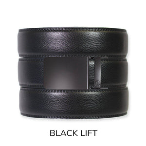 Tough Apparel - Black Leather Ratchet Belt & Buckle Set - Bawston & Tucker - 