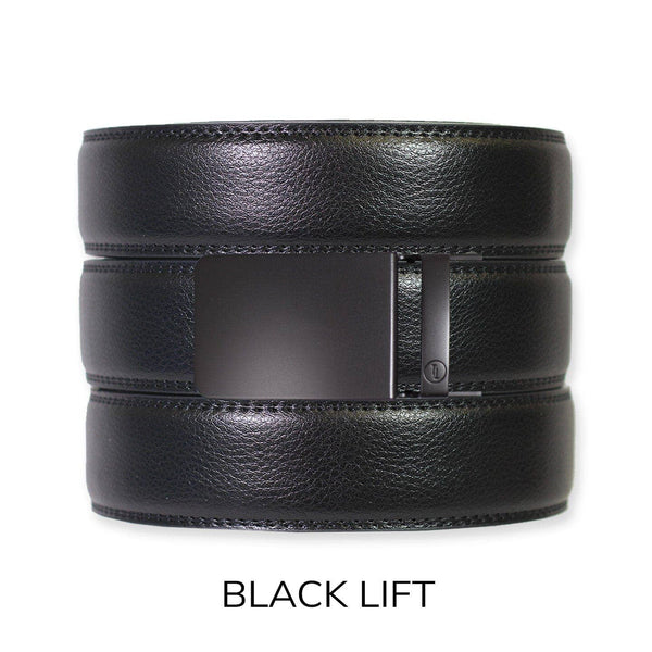 Tough Apparel - Black Leather Ratchet Belt & Buckle Set - Bawston & Tucker - 