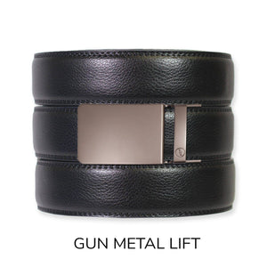 Tough Apparel - Black Leather Ratchet Belt & Buckle Set - Bawston & Tucker - 