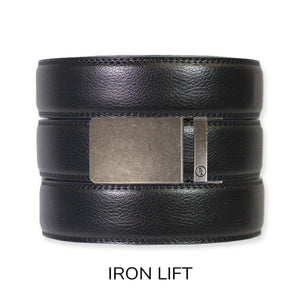 Tough Apparel - Black Leather Ratchet Belt & Buckle Set - Bawston & Tucker - 