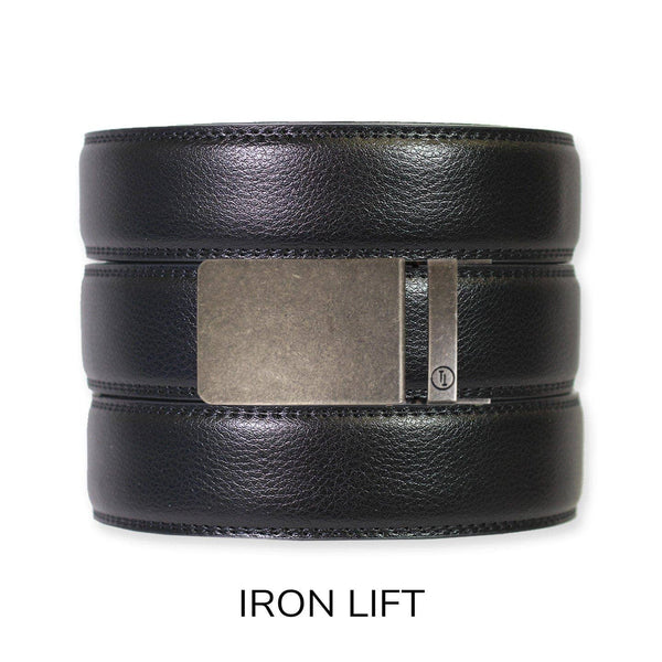 Tough Apparel - Black Leather Ratchet Belt & Buckle Set - Bawston & Tucker - 