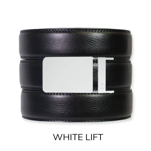 Tough Apparel - Black Leather Ratchet Belt & Buckle Set - Bawston & Tucker - 