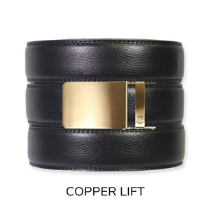 Tough Apparel - Black Leather Ratchet Belt & Buckle Set - Bawston & Tucker - 