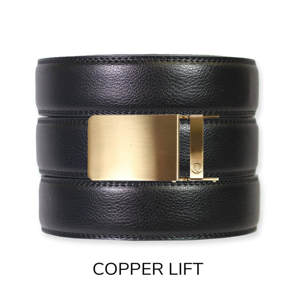 Tough Apparel - Black Leather Ratchet Belt & Buckle Set - Bawston & Tucker - 