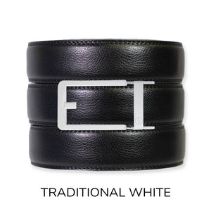 Tough Apparel - Black Leather Ratchet Belt & Buckle Set - Bawston & Tucker - 