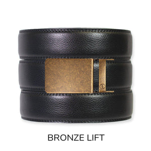 Tough Apparel - Black Leather Ratchet Belt & Buckle Set - Bawston & Tucker - 