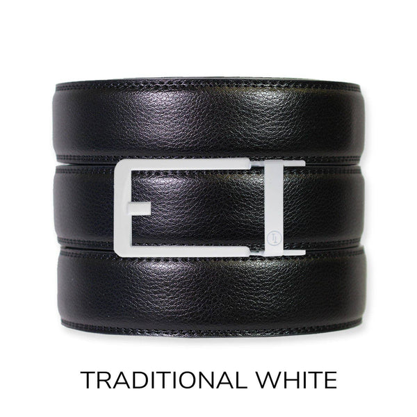 Tough Apparel - Black Leather Ratchet Belt & Buckle Set - Bawston & Tucker - 