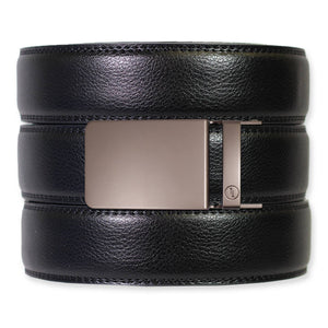 Tough Apparel - Black Leather Ratchet Belt & Buckle Set - Bawston & Tucker - 