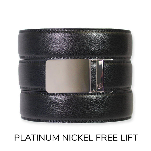 Tough Apparel - Black Leather Ratchet Belt & Buckle Set - Bawston & Tucker - 