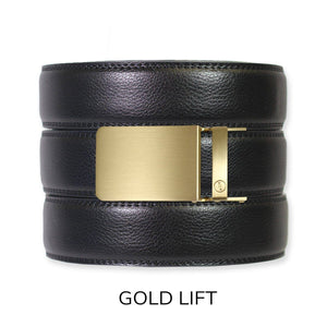 Tough Apparel - Black Leather Ratchet Belt & Buckle Set - Bawston & Tucker - 