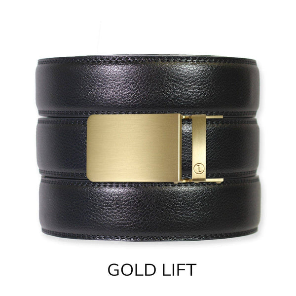 Tough Apparel - Black Leather Ratchet Belt & Buckle Set - Bawston & Tucker - 