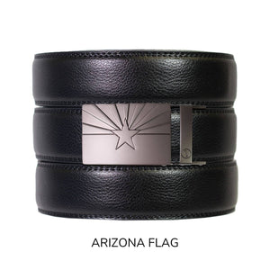 Tough Apparel - Black Leather Ratchet Belt & Buckle Set - Bawston & Tucker - 