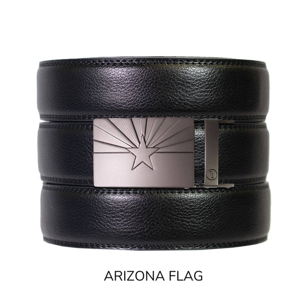 Tough Apparel - Black Leather Ratchet Belt & Buckle Set - Bawston & Tucker - 