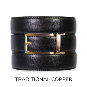 Tough Apparel - Black Leather Ratchet Belt & Buckle Set - Bawston & Tucker - 
