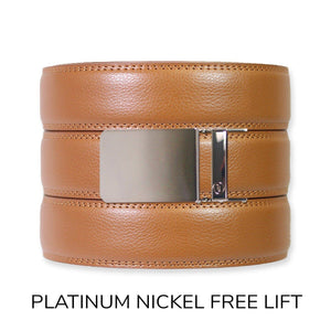 Tough Apparel - British Tan Leather Ratchet Belt & Buckle Set - Bawston & Tucker - 