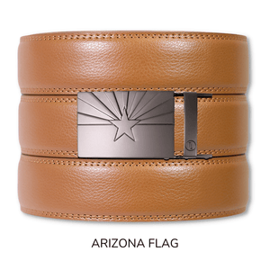 Tough Apparel - British Tan Leather Ratchet Belt & Buckle Set - Bawston & Tucker - 