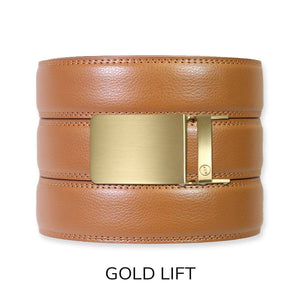 Tough Apparel - British Tan Leather Ratchet Belt & Buckle Set - Bawston & Tucker - 