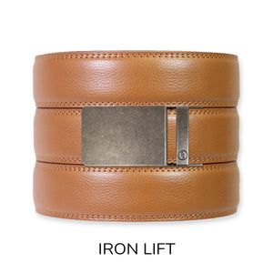 Tough Apparel - British Tan Leather Ratchet Belt & Buckle Set - Bawston & Tucker - 