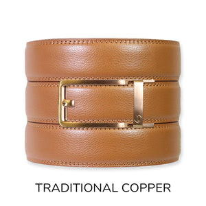 Tough Apparel - British Tan Leather Ratchet Belt & Buckle Set - Bawston & Tucker - 