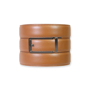 Tough Apparel - British Tan Leather Ratchet Belt & Buckle Set - Bawston & Tucker - 